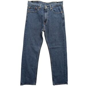 Levi's 505 Regular Fit Jeans Mens 32x30 Medium Blue Straight Leg Stretch Denim